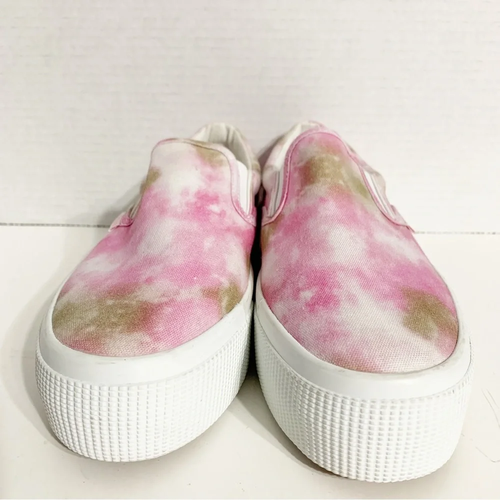 The Superga® 2306 Canvas Tie Dye Print Slip On Platform Sneakers Side Gussets 🩷